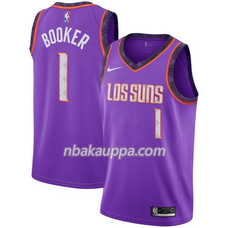Phoenix Suns Devin Booker 1 2018-19 Nike City Edition Violetti Pelipaidat Swingman - Miesten
